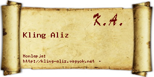 Kling Aliz névjegykártya